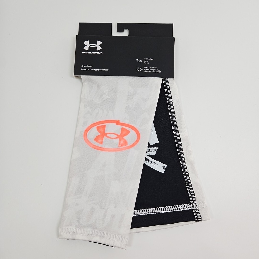 Under Armour Graphic Arm Sleeve "Going‎ Crazy" Grey/Black/Orange Adult L/XL New